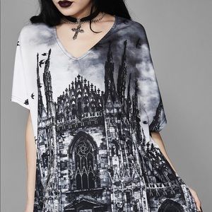 Dolls Kill Goth Church Oversized Tee